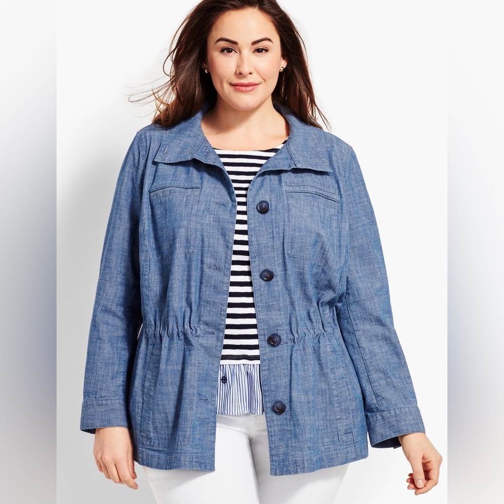 Talbots Chambray Blue Women's Utility Jacket‎